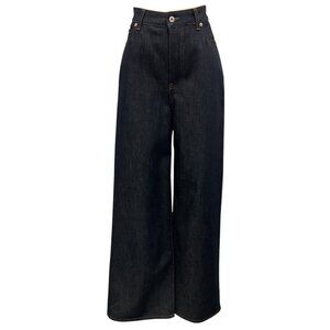Loewe Raw Denim High Waist Wide Leg Jeans